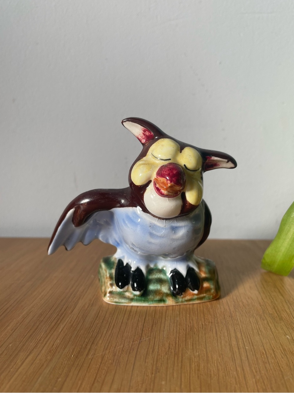 Vintage 1950s Anthropomorphic Perched Owl Figurine Salt / Pepper Single Shaker